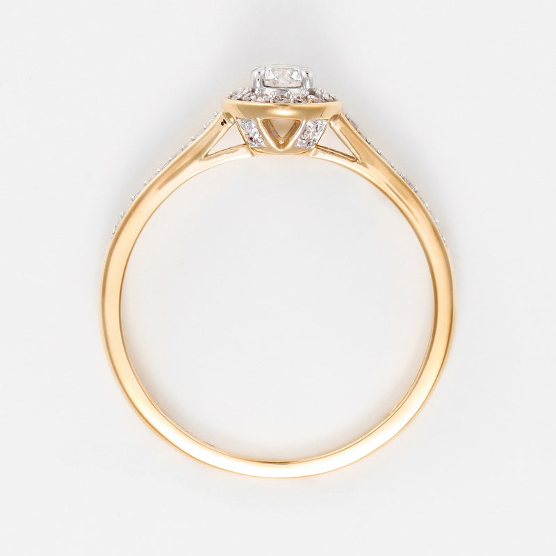 Anillo de diamantes “Brillante Suntuoso”: 0.12Ct/38 y 0.18/1 – Oro amarillo