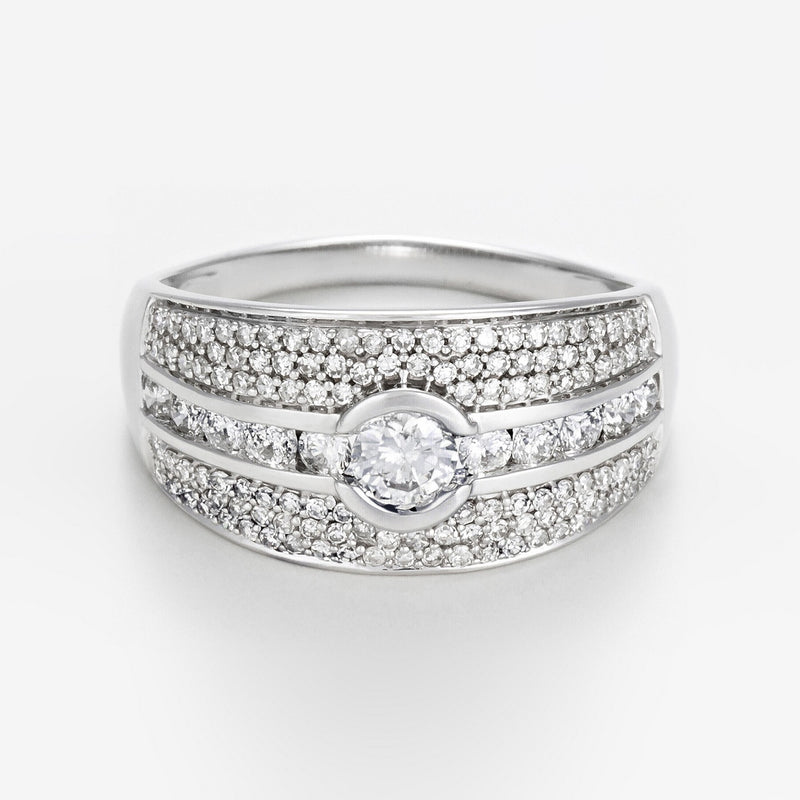 Bague "Jonc Lumineux" Diamant: 0,57ct/128 + 0,18ct/1