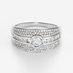 Bague "Jonc Lumineux" Diamant: 0,57Ct/128 + 0,18Ct/1