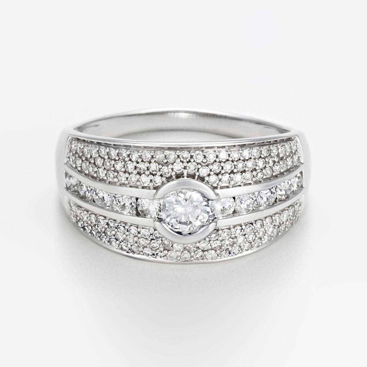 Bague "Jonc Lumineux" Diamant: 0,57Ct/128 + 0,18Ct/1