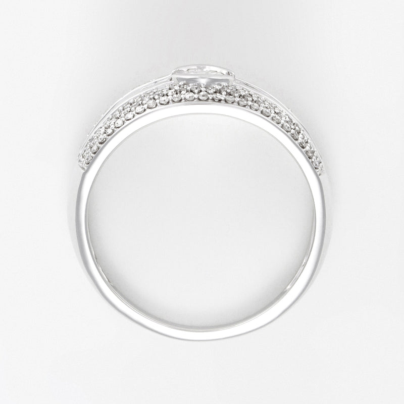 Blanc Anillo "Jonc Lumineux" Diamante: 0,57Ct/128 + 0,18Ct/1 - Oro 750/1000