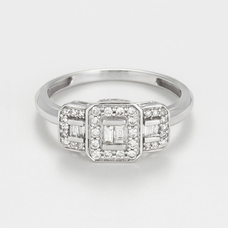 Bague "Les Princesses" Diamants : 0,25Ct/38 - Or Blanc 750/1000