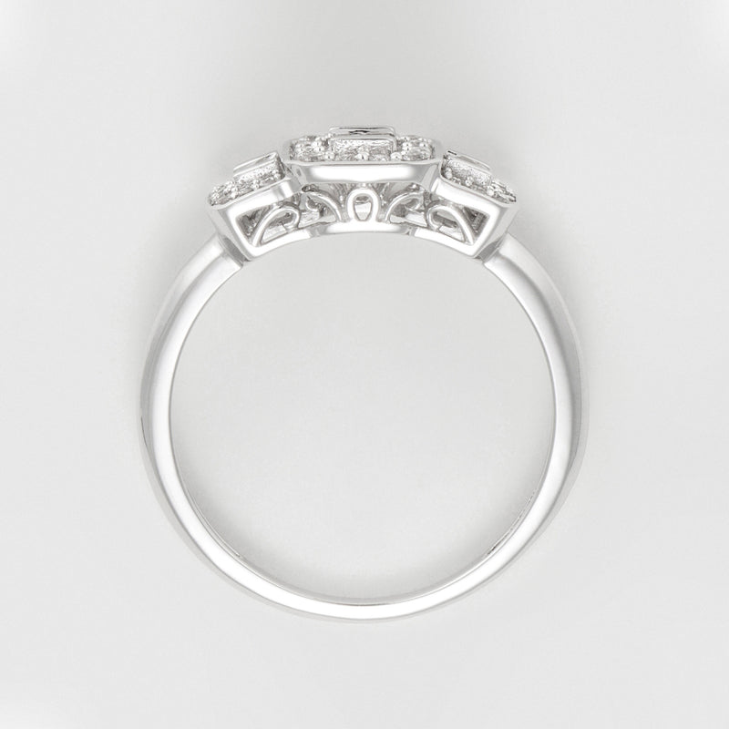 Bague "Les Princesses" Diamants : 0,25Ct/38 - Or Blanc 750/1000