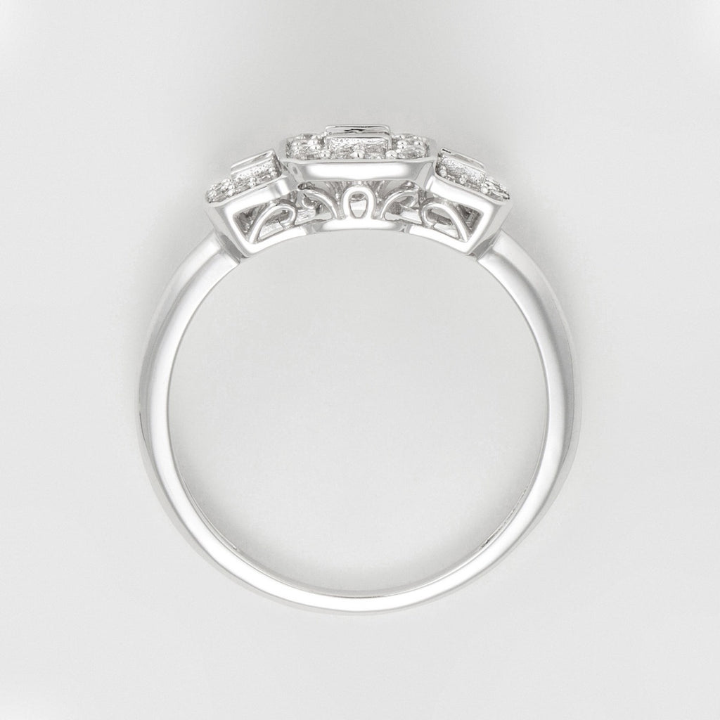 Bague "Les Princesses" Diamants : 0,25Ct/38 - Or Blanc