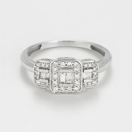 Bague "Les Princesses" D: 0,25Ct/38 - Or Blanc 750/1000