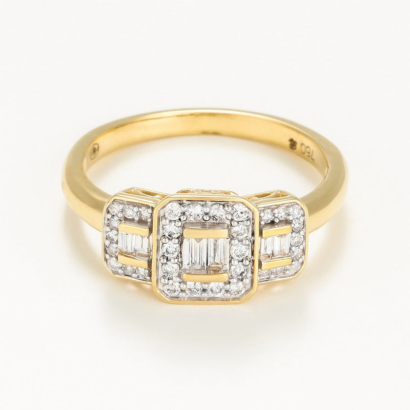 Bague "Les Princesses"Diamant : 0,25Ct/38 - Or Jaune 750/1000