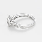 Bague "Carré Scintillant" - Diamants : 0,15/1 + 0,35/88 - Or Blanc