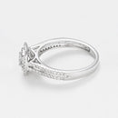 Bague "Carré Scintillant" - Diamants : 0,15/1 + 0,35/88 - Or Blanc