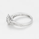 Carré  Blanc Anillo " Scintillant" Diamantes: 0,15/1 + 0,35/88 - Oro 375/1000