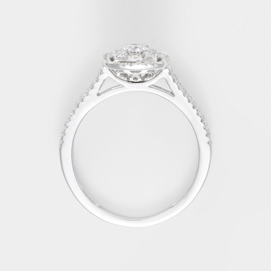 Bague "Carré Scintillant" - Diamants : 0,15/1 + 0,35/88 - Or Blanc