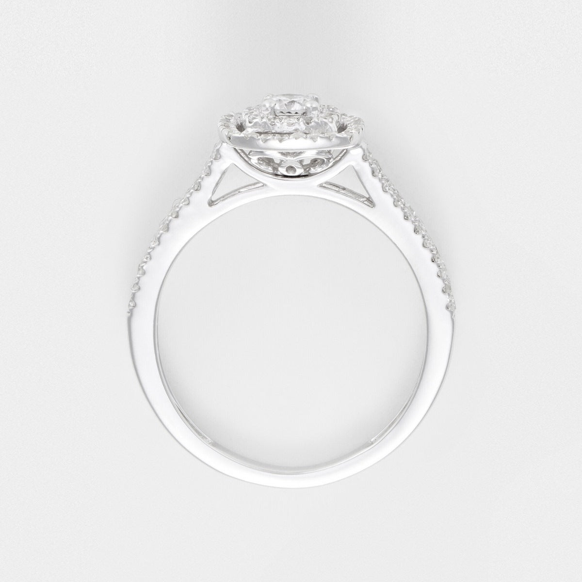 Bague "Carré Scintillant" - Diamants : 0,15/1 + 0,35/88 - Or Blanc