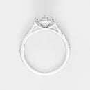 Ring "Carré Scintillant" Diamonds: 0.15/1 + 0.35/88 - Gold Blanc 375/1000