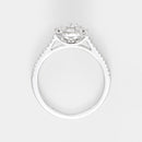 Bague "Carré Scintillant" Diamants : 0,15/1 + 0,35/88 - Or Blanc 375/1000