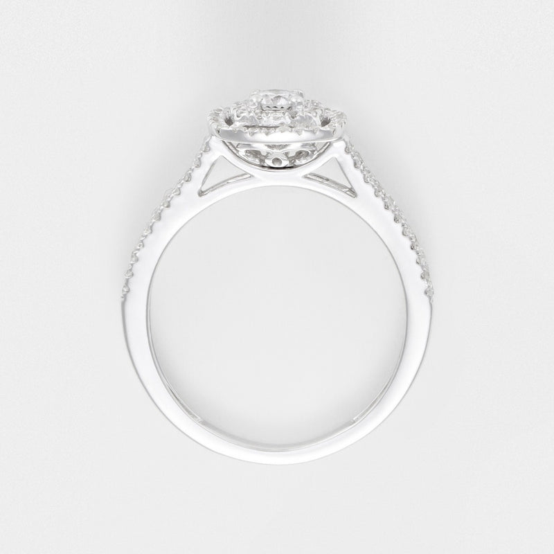Bague "Carré Scintillant" - Diamants : 0,15/1 + 0,35/88 - Or Blanc