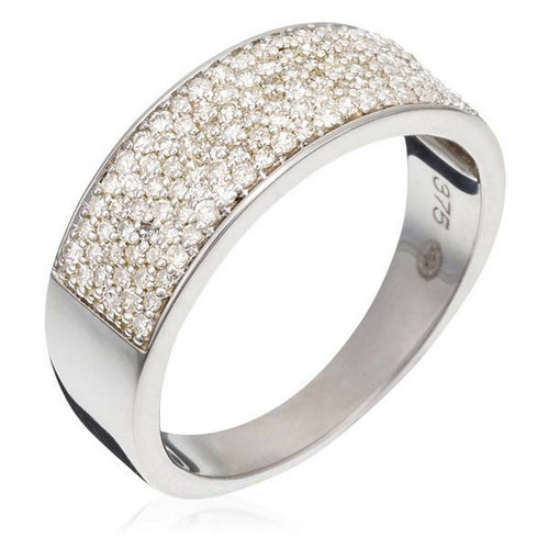 Bague "Allée Princière" Diamant : 0,5Ct/117 - Or Blanc 375/1000
