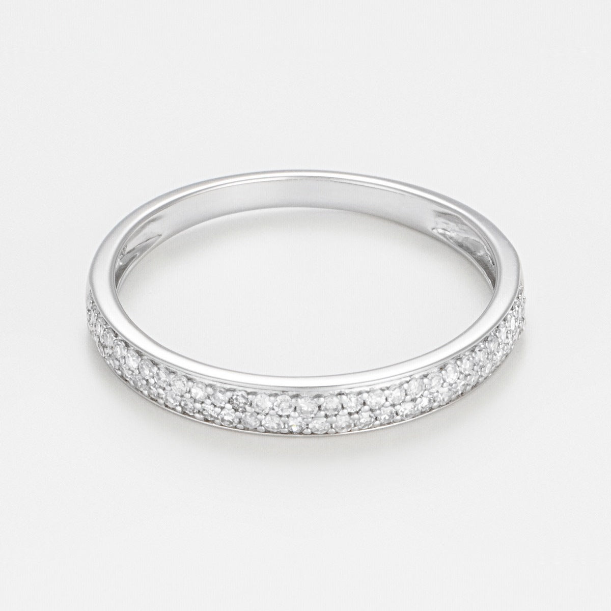 Bague "Alliance Granité" Diamant 0,20Ct/57 - Or Blanc