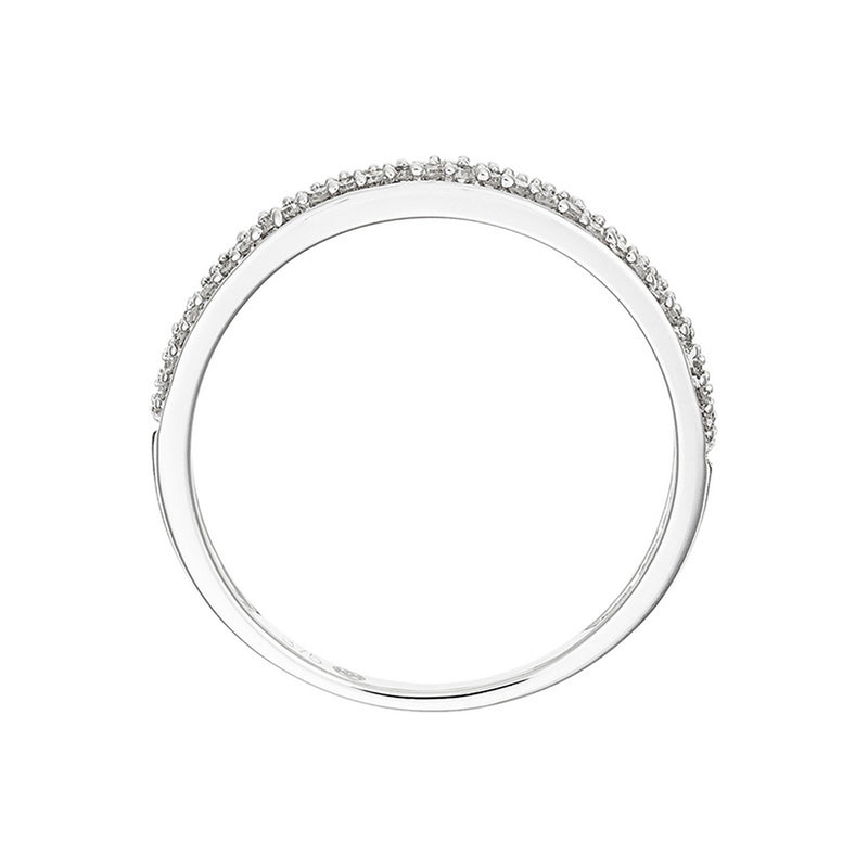 Blanc Anillo "Alliance Granité" Diamante 0,20Ct/57 - Oro 375/1000