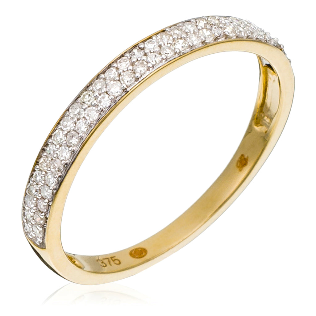Bague "Alliance Granité" Diamant 0,20Ct/57_