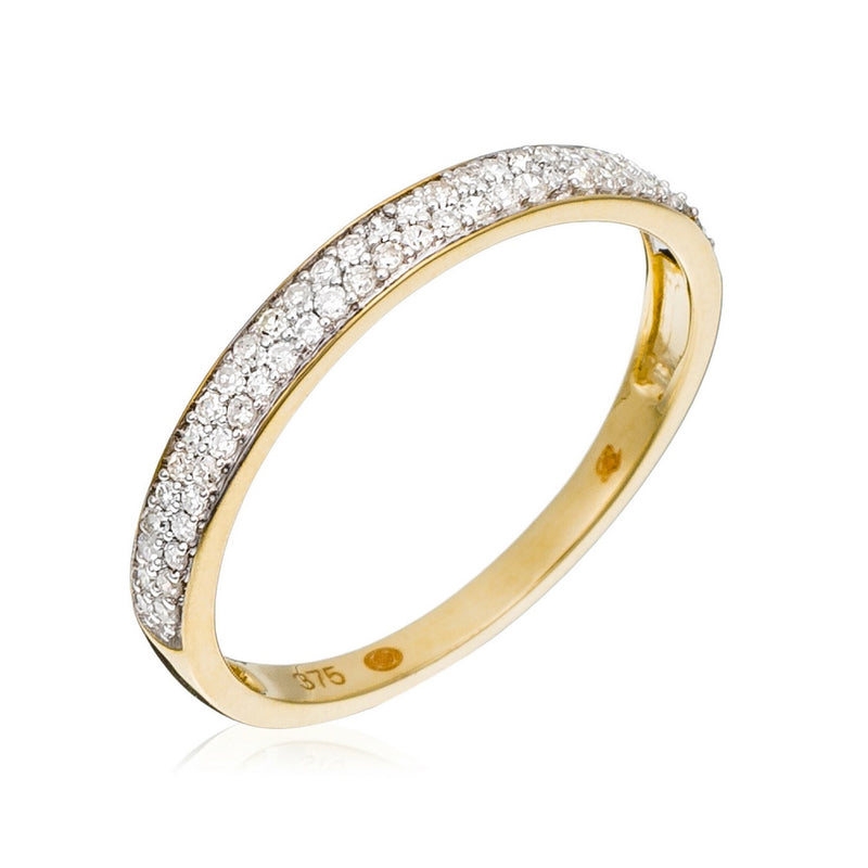 Bague "Alliance Granité" Diamant 0,20Ct/57_ - Or Jaune