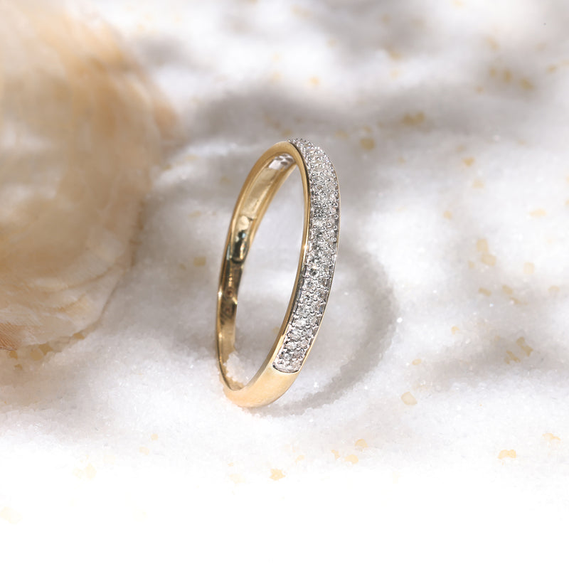 Bague "Alliance Granité" Diamant 0,20Ct/57_ - Or Jaune