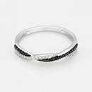 Bague "En Noir Et Blanc" Diamants Blancs: 0,075Ct/20 Diamants Noir: 0,075Ct20 - Or Blanc 375/1000