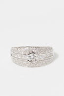 Bague "Jonc Lumineux" Diamant: 0,57Ct/128 + 0,18Ct/1 - Or Blanc 375/1000