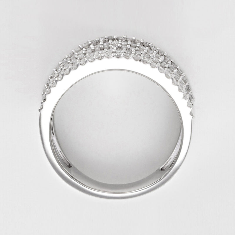 Ring "Neuf Rangs Scintillants" Diamonds: 1Ct/197 - Gold Blanc 375/1000