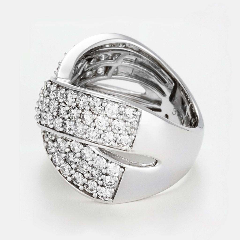 Bague "Ruban De Lumière" Diamants: 2Ct/79 - Or Blanc 375/1000
