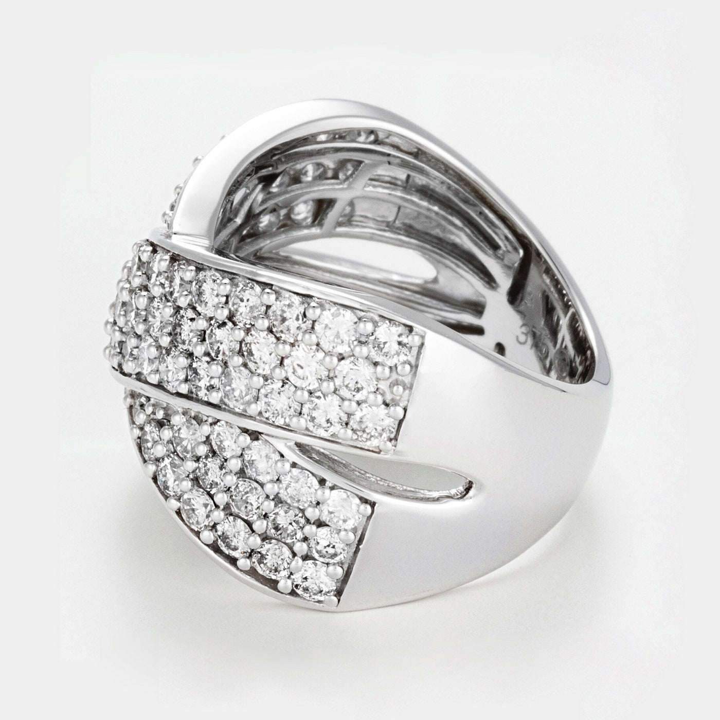 Bague "Ruban De Lumière" Diamants: 2Ct/79 - Or Blanc 375/1000