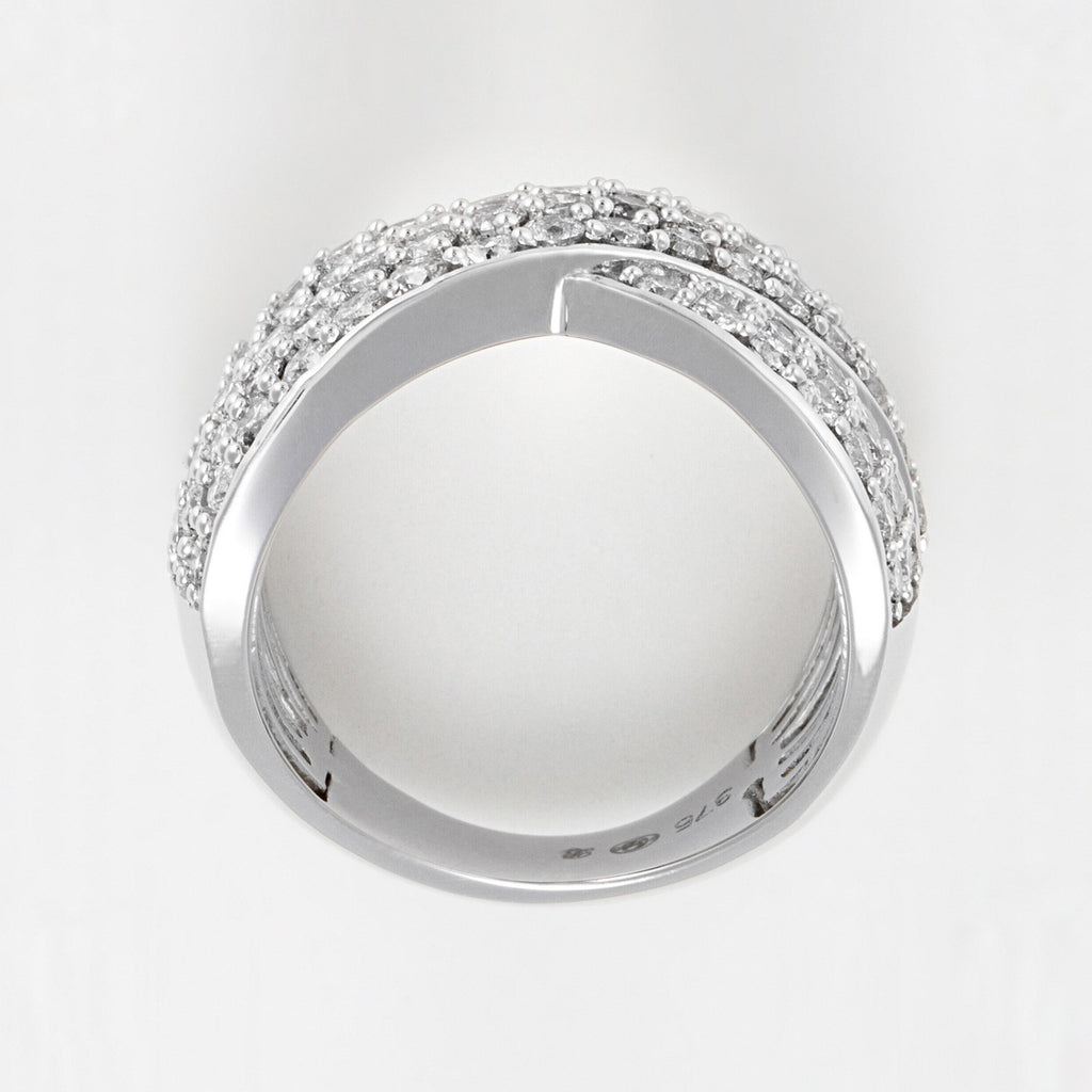 Bague "Ruban De Lumière" Diamants: 2Ct/79 - Or Blanc 375/1000