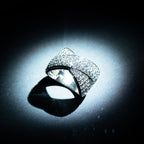 Bague "Ruban De Lumière" Diamants: 2Ct/79 - Or Blanc 375/1000