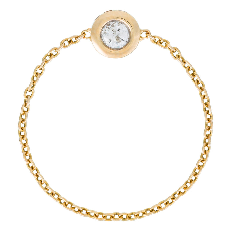 "My Unique" Chain Ring with 0.07ct Diamond - 375/1000 Yellow Gold