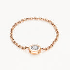 Bague Chaine "Mon Unique" Diamant 0,07Ct/1 - Or Rose