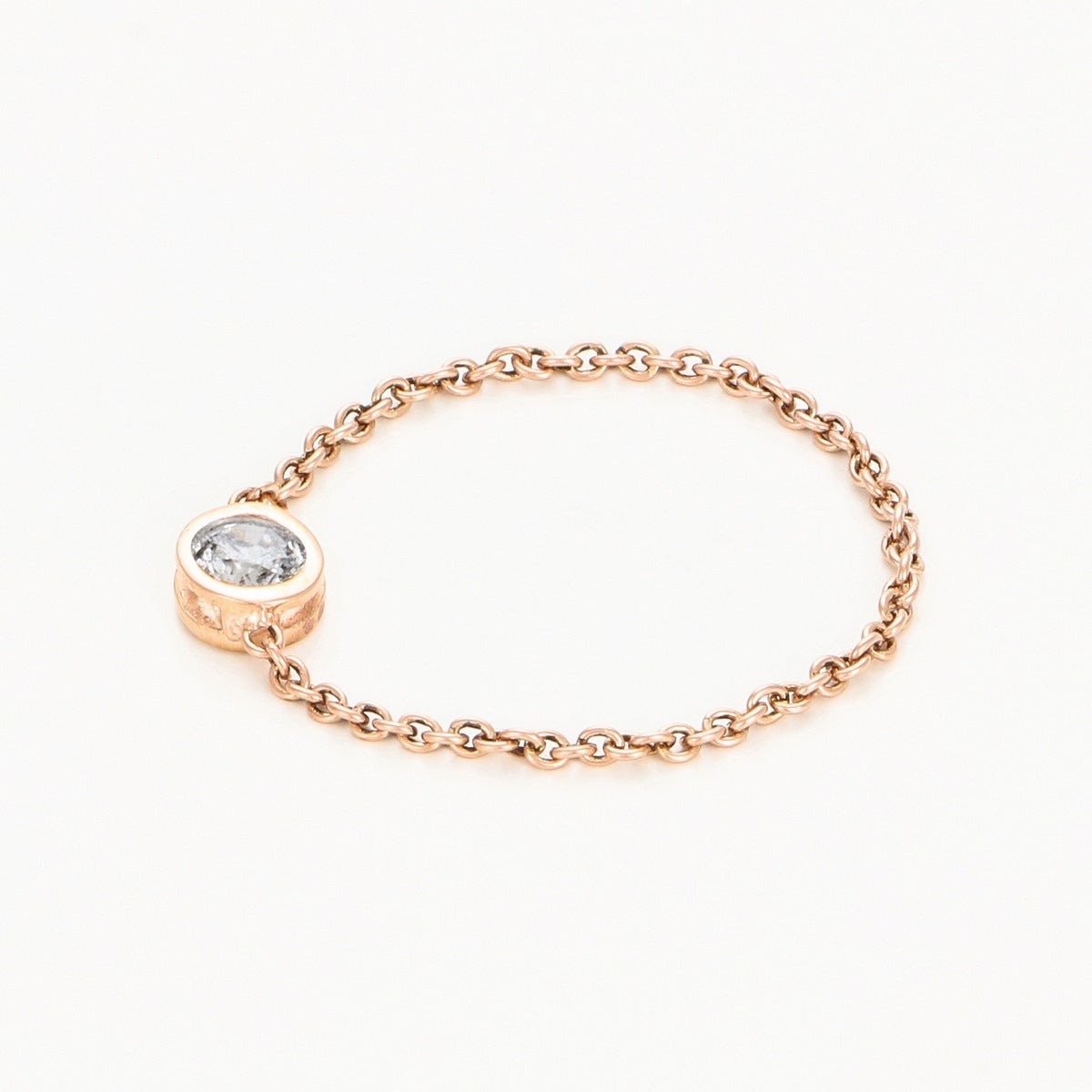 Bague Chaine "Mon Unique" Diamant 0,07Ct/1 - Or Rose