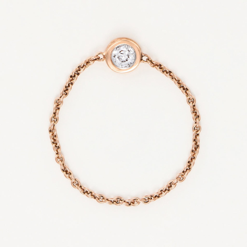 Bague Chaine "Mon Unique" Diamant 0,07Ct/1 - Or Rose