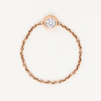 Bague Chaine "Mon Unique" Diamant 0,07Ct/1 - Or Rose