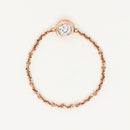 Bague Chaine "Mon Unique" Diamant 0,07Ct/1 - Or Rose 375/1000