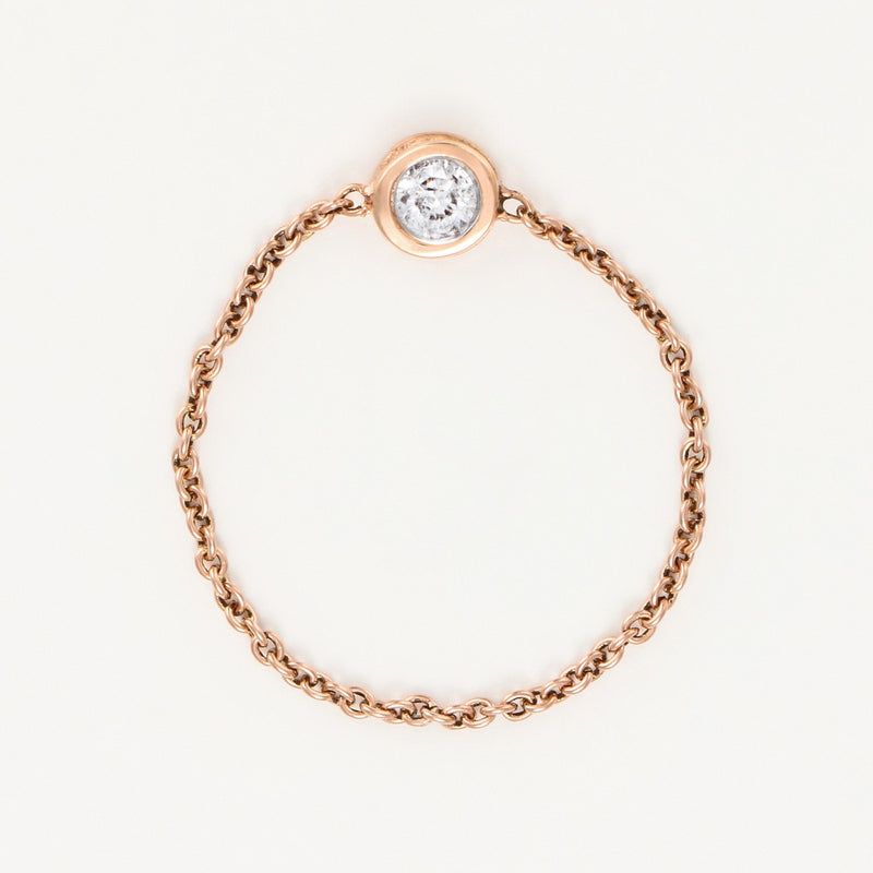 Bague Chaine "Mon Unique" Diamant 0,07Ct/1 - Or Rose 375/1000