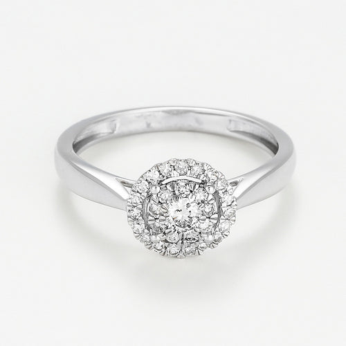 Bague "Solitaire Avenir" - Or Blanc 375/1000