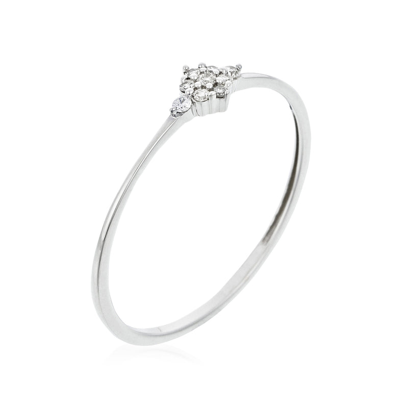 Bague "Alma" Diamants 0,05/9 - Or Blanc 375/1000