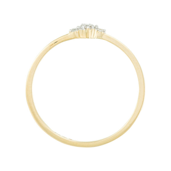 Diamanta – Anello "Alma" Diamanti 0,05/9, anello in oro giallo con piccoli diamanti, vista frontale