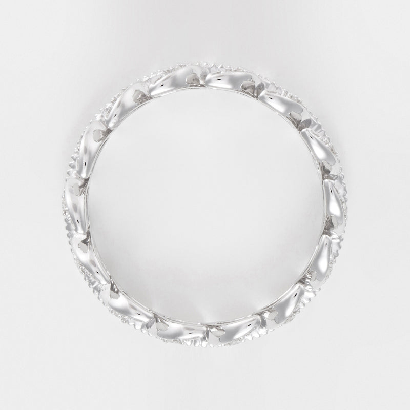 "Heritage" Ring with 0.12Ct/28 Diamonds - 375/1000 White Gold