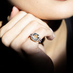 Anillo “Divina Amatista Verde” – Oro Blanco 375/1000