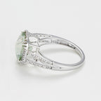Anillo “Divina Amatista Verde” – Oro Blanco 375/1000