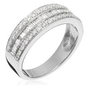 Ring "Kiss Baguette" Diamond 0.5Ct/62 - Gold Blanc 375/1000