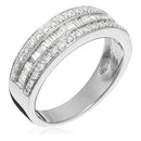 Blanc Anillo "Kiss Baguette" Diamante 0.5Ct/62 - Oro 375/1000