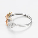 Ring "Ikebana" Diamond 0,05/3 - Tricolor Gold 375/1000