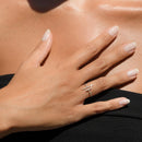 Bague "Parallèle Asymétrique" D0,1Ct/50 - Or Blanc 375/1000