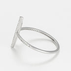 Bague "Parallèle Asymétrique" D0,1Ct/50 - Or Blanc