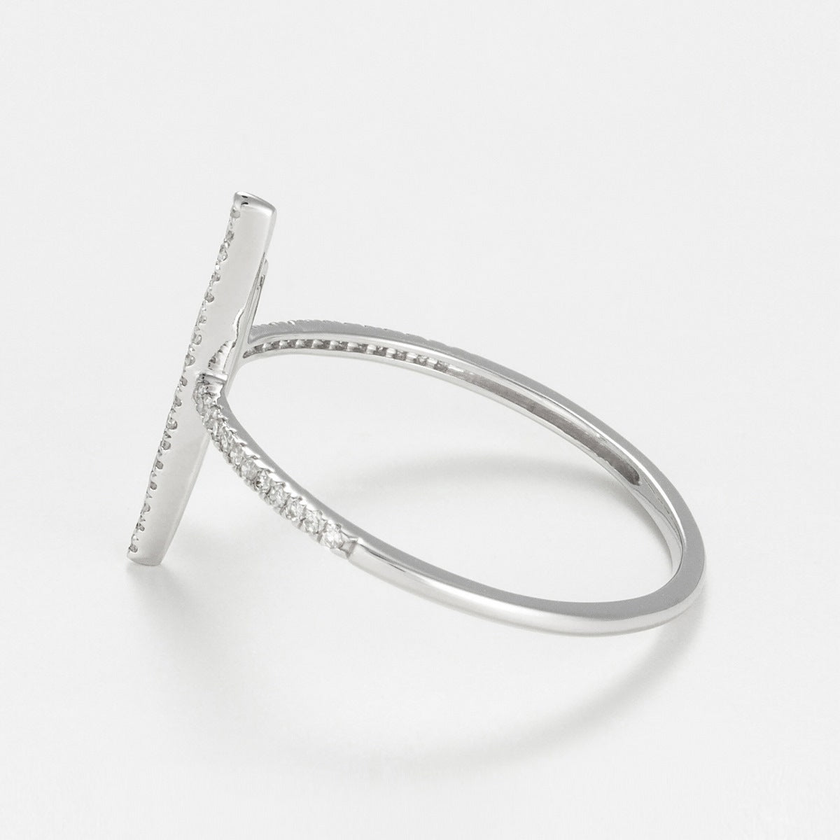 Bague "Parallèle Asymétrique" D0,1Ct/50 - Or Blanc